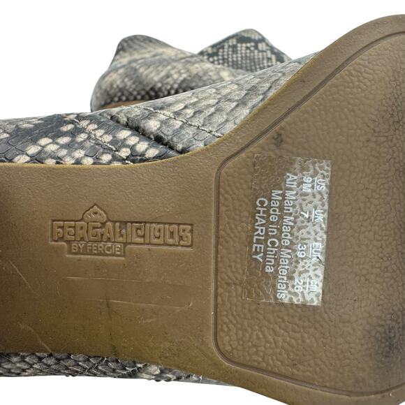 Fergalicious Charley Snake Print Booties, Women's Size 9, Slip On Ankle Boots - Picture 9 of 9